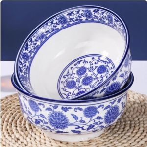 Bát Đựng Mì Lanzhou Bằng Gốm Sứ Tráng Men Xanh Trắng Dùng Để Đựng Mì Bò Bát Đựng Súp Bát Đựng Mì Dùng Trong Gia Đình Phong Cách Cổ Điển