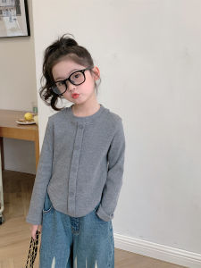 Korean Style Childrens Short Sleeve Long Sleeve round Neck T-Shirt Baby Slim Fit Pure Color Base Layer Spring New Arrival
