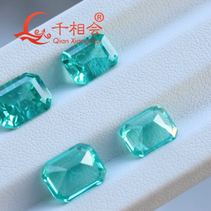 4x6mm-5x7mm Emerald Shape Paraiba YAG tổng hợp với bao gồm Yttrium Nhựa nhôm Garnet Độc lập Đá DIY Phụ Kiện Làm Trang Sức