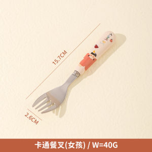 KAWASIMAYA Stainless Steel Spoon Fork Set for Children above 3 Years Old Cute Design Home Use High Aesthetic Value Soup Spoon