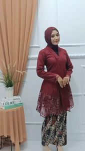 Kebaya Tunik Floy Kartini Bahan Tile /Kebaya Busui Modern Pesta Kondangan Wisuda Pengantin Jumbo