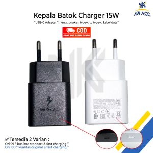 KN ACC - BATOK KEPALA CHARGER CASAN SAMSUNG USB C 15W A14 FAST CHARGING ORIGINAL