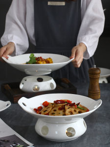 Bộ Nồi Lò Sưởi Bằng Gốm Sứ Đun Sôi Cá Hai Tai Đốt Chén Sáng Tạo Dùng Trong Gia Đình Bộ Đồ Ăn Tròn Màu Trơn Phong Cách Trung Hoa