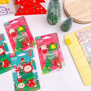 Penghapus eraser mini pensil sketsa set isi 4 natal christmas anak cowok cewek karakter lucu cute dan unik warna warni aesthetic estetis
