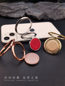 Creative Metal Foldable Phone Ring Holder Stand Leather Lazy Desk Stand Universal Sticky Back Clip for Men And Women