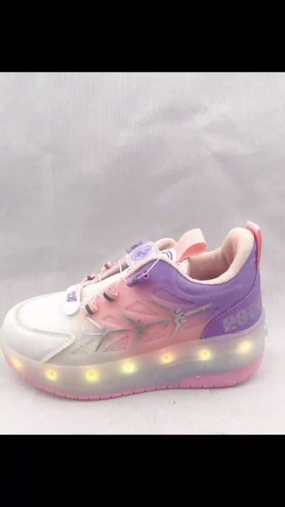 Sinered Two-Wheel Invisible Walking Shoes USB port rechargeable Two-Wheel Boy‘s Girl's Sports Roller Skating Shoes Double-Wheel Deformation Skating Shoes with Wheels