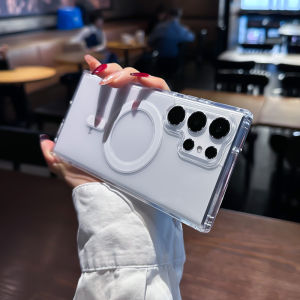 CrashStar MagSafe เคสโทรศัพท์กันกระแทก PC ใสโปร่งแสง HD สำหรับ Samsung Galaxy S24 S25 S23พิเศษ + S22อัลตร้า S21 FE Plus เคสชาร์จไร้สาย A15 A35 A55เคสโทรศัพท์ฝาครอบป้องกันป้องกันการตกแบบเรียบง่ายขายดี