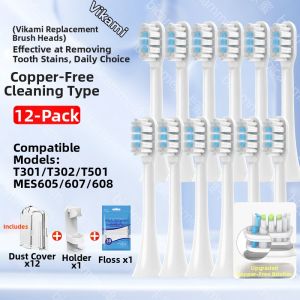 Five More Electric Toothbrush Heads Compatible with Xiaomi T302/T301 Deep Cleaning Replacement Heads for Oral Health