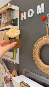 2-in-1 Vase Magnet Magnetic Vase Wooden Wall Planter Magnetic Refrigerator Vases Glass Plant for Fridge