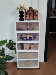 inhom  L50cm Double doors 5 Layers  Foldable Storage Box Organizer Wardrobe Almari Baju Multipurpose Storage Cabinet 收納櫃