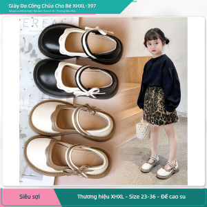 Giày Da Bé Gái Công Chúa XHXL-397 Nút Dính Đế Cao Su Chống Trượt Size 23-36