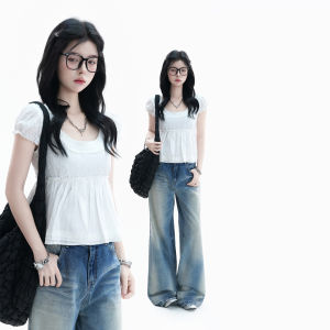 zuocisankon | Áo Thun Tay Ngắn Viền Ren Hoa