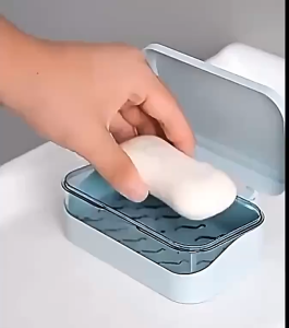 Soap Box with Lid Flip Top Drain Soap Dish Soap Dish Sponge Holder Kitchen Bathroom Soap Storage Tools