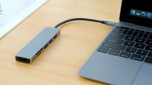 6 in 1 USB C HUB Type C To HDMI 4K High Speed USB 3.0 Ports SD/TF Card Reader For Laptop Computer