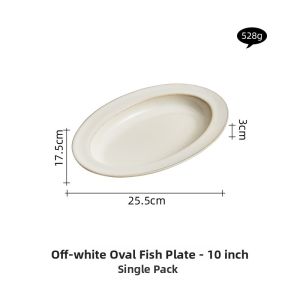 YOGEHOME | Elegant Oval Deep Fish Dish Ceramic