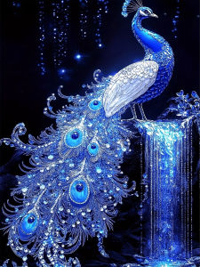 Huacan Full Diamond Painting Crystal Peacock Waterfall Diamond Embroidery Animal New Collection 2026 Holiday Gift
