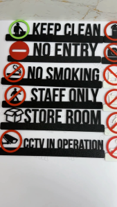 Signage Business 3D - Shop Office Cafe Restaurant Hotel - No Smoking Toilet Staff OnlyCCTV