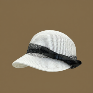 Light Luxury Mesh & Bow Riding Hat Summer UV Protection Face Slenderizing Cap