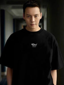 Áo Thun Tay Ngắn in Hình Cá Voi Thời Trang Mùa Hè Mới Cho Nam Cotton Nguyên Chất Thể Thao Cổ Tròn Thoáng Khí Thoải Mái