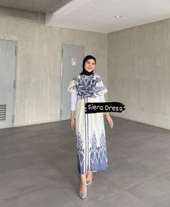 Tenun Outfit Dress/Gaun Pesta Wanita Dewasa Hijab Terbaru 2025