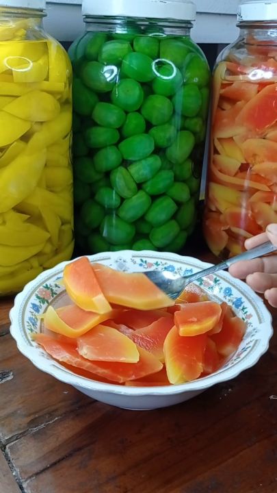 400 GRAM MANISAN BUAH PEPAYA CAIR ASINAN BUAH MANISAN BUAH CIANJUR BUAH VIRAL BUAH LANGKA