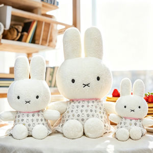 YF Miffy Plushie White Rabbit Floral Dress Stuffed Soft Doll Gift FY