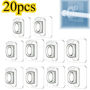 1/20pcs Multi-Purpose Wall-Mounted Round Hooks Self-adhesive Hooks Free Punching Storage Rack for Kitchen Bathroom Ring Hange