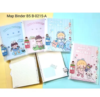 Binder B5 cute plus pembatas halaman isi 55 kertas II Buku catatan II Notebook II