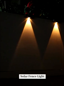 โคมไฟ LED โซล่าเซลล์ 1 หลอด ติดผนัง ตกแต่งสวน รั้วบ้าน พร้อมปลั๊ก EU/UK/US สำหรับกลางแจ้ง IP65 กันน้ำ