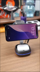 SG 3 IN 1 Magnetic Wireless Charger Foldable Wireless Charging Station Fast Charger for iWatch iPhone AirPods