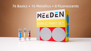 MEEDEN Heavy Body Acrylic Paint Sets 100 Colors Art Paint Tubes for Canvas Wood Fabric Painting 0.41 fl Oz /12ml Acrylic Paints for Adults Beginners Students Crafts Painting