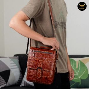 VALQO MARIO Tas Kulit Tas Pria Tas Selempang Kulit Sapi Slingbag Kulit Laki Cowok