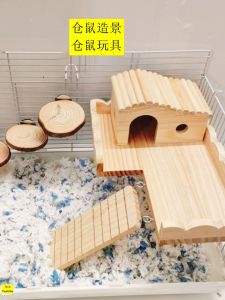 Parrot Totoro Jumping Platform Swing Fan-Shaped Springboard Hamster Pedal Wooden House Toy Molar Supplies Squirrel