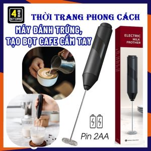 Máy Khuấy Pha Cafe Tạo Bọt Cầm Tay - Máy Đánh Trứng Mini Kèm Máy Tạo Bọt Cà Phê Nhỏ Gọn Sử Dụng Pin 2A Tiện Lợi