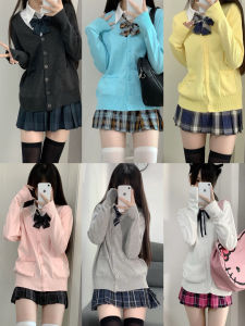 Spring New Arrival Womens Long Sleeve V-Neck Knitted Cardigan Jk Style College Fashion Outerwear Layering Open Front Sweater