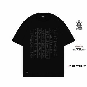 Aerostreet T Shirt Boxy Fit Relix Hitam Man Kaos Tshirt FADAA