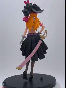 Bandai | 20CM Anime Nami Black Clothes Action Figure ONE PIECE FILM RED Dress Up Figurine PVC Collectible Model Toy Kid Gift