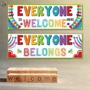 จัดแต่งผนังห้องเรียนภาษาอังกฤษยินดีต้อนรับสู่โปสเตอร์แบนเนอร์สถาบันฝึกอบรมภาพตกแต่งห้องสมุด