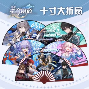 High Definition Double Sided Foldable Fan March Seven Train Wreck Summer Cooling Beautifully Crafted Bamboo Bone Fan