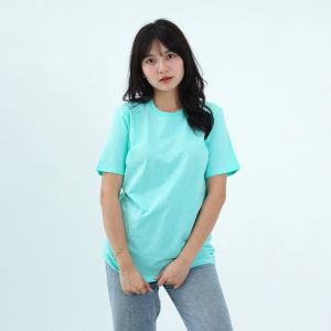 Kaos Polos Wanita Oneck Lengan Pendek Bahan Katun Combed 30s Warna Mint