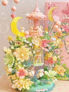 Senbao Building Blocks Assembly Model Toy Birthday Gift for Best Friend Moonlight Flower Bloom Plastic Construction Set
