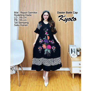 Pakaian Wanita home dres Daster Jumbo XXL dan XL Batik Cap kain rayon Samitex untuk ibu mernyusui