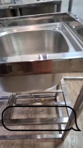 【Damage compensation】Kitchen Sink Double Sink 125*55*85CM 304Stainless Steel Sink Quality assurance