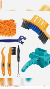 8PCS Bike Tire Brush Tool Kit Bicycle Mountain Bike Motorcycle Chain Cleaner Brush Cleaning Kit Set