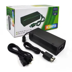 BSN | Xbox 360 Slim Dây Cấp Nguồn Bộ Sạc Thay Thế Bộ Chuyển Đổi AC Đen 100-240V Điện Áp Đa Năng EU/US/UK Plug Tương Thích Với 360s