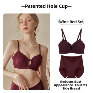 Slimming Large Bust Seamless Wirefree Preventing Sagging Gathering Thin Strap Bra