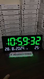 NEW 2026 UPGRADED Large Time Digit Led Digital Alarm Clock Wall hang & Stand Same screen display of functions (3609)