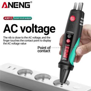 ANENG | Socket Circuit Analyzer Mini Pencil Multimeter AC/DC Voltage NCV Leakage Breakpoint Polarity Phase Check ANENG A3012 US/EU Plug