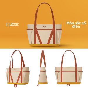 MaH | Túi Xách Dây Vai Vải Canvas Dung Lượng Lớn Mới Xuân/Hè