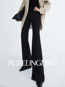 RoseLingLing Best Selling Super Model High Waist Wool Blend Flared Pants Lengthening Leg Effect Slimming Casual Trousers
